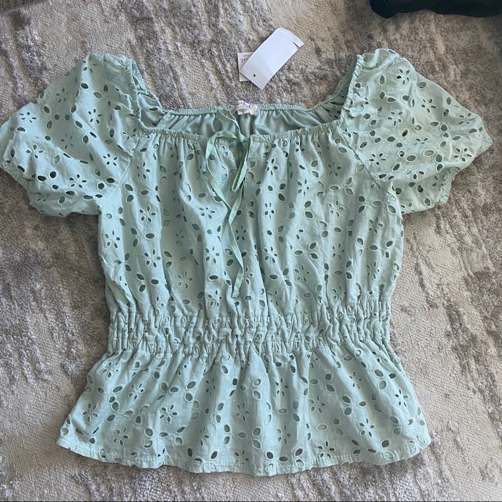Ultra flirt light green summer top